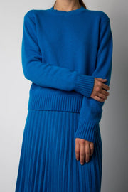 Cashmere Mix Crewneck Sweater Cerulean-Sweater-LÈMME-S-Urbanheer