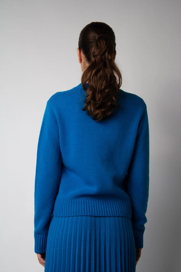 Cashmere Mix Crewneck Sweater Cerulean-Sweater-LÈMME-S-Urbanheer