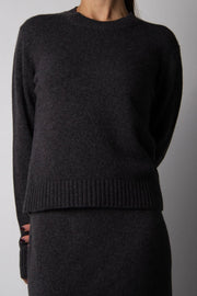 Cashmere Mix Crewneck Sweater Dark Gray-Sweater-LÈMME-S-Urbanheer