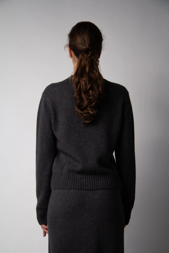 Cashmere Mix Crewneck Sweater Dark Gray-Sweater-LÈMME-S-Urbanheer
