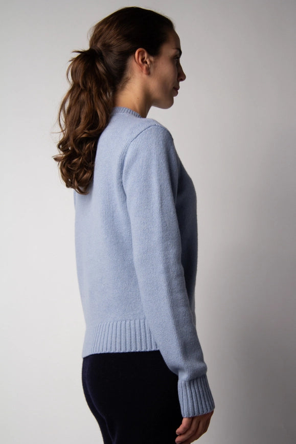 Cashmere Mix Crewneck Sweater Dusty Blue