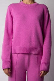 Cashmere Mix Crewneck Sweater Fondant Pink-Sweater-LÈMME-S-Urbanheer