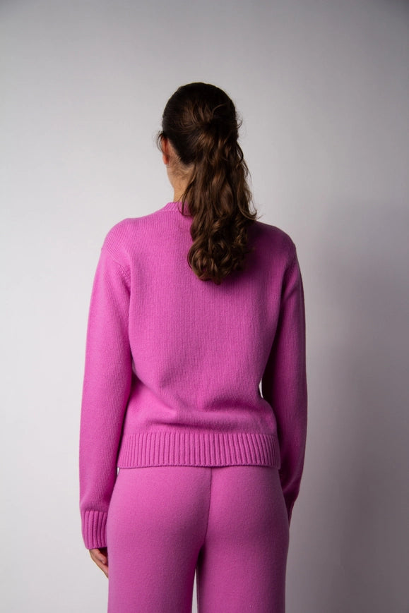 Cashmere Mix Crewneck Sweater Fondant Pink