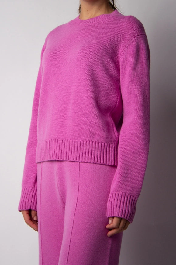 Cashmere Mix Crewneck Sweater Fondant Pink-Sweater-LÈMME-S-Urbanheer