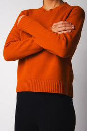 Cashmere Mix Crewneck Sweater Orange-Sweater-LÈMME-S-Urbanheer