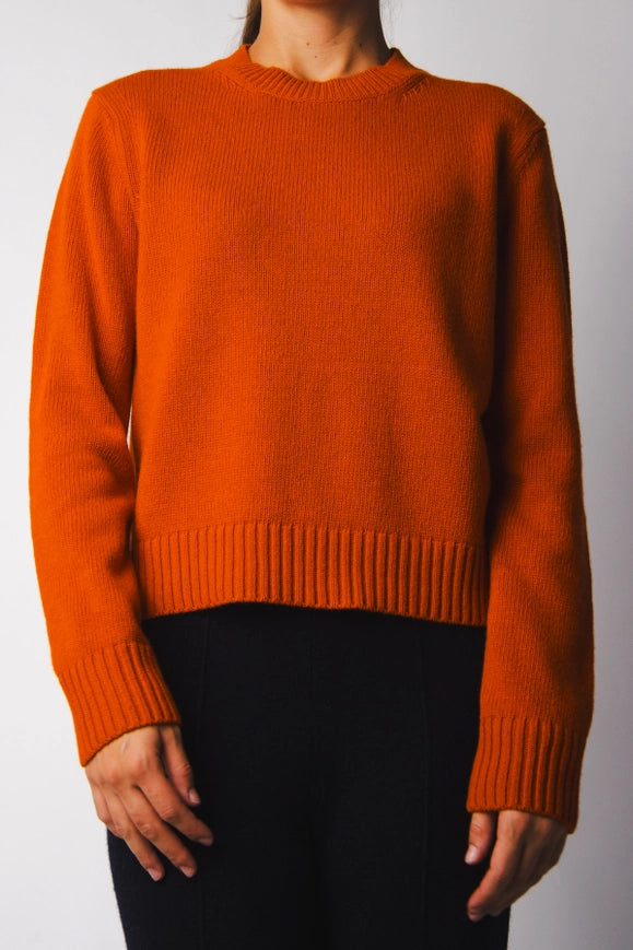 Cashmere Mix Crewneck Sweater Orange-Sweater-LÈMME-S-Urbanheer