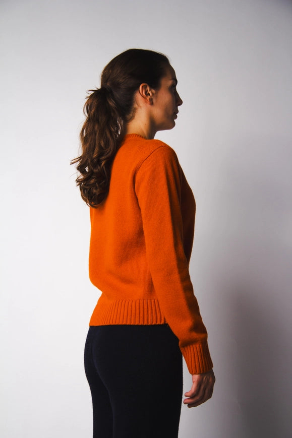Cashmere Mix Crewneck Sweater Orange