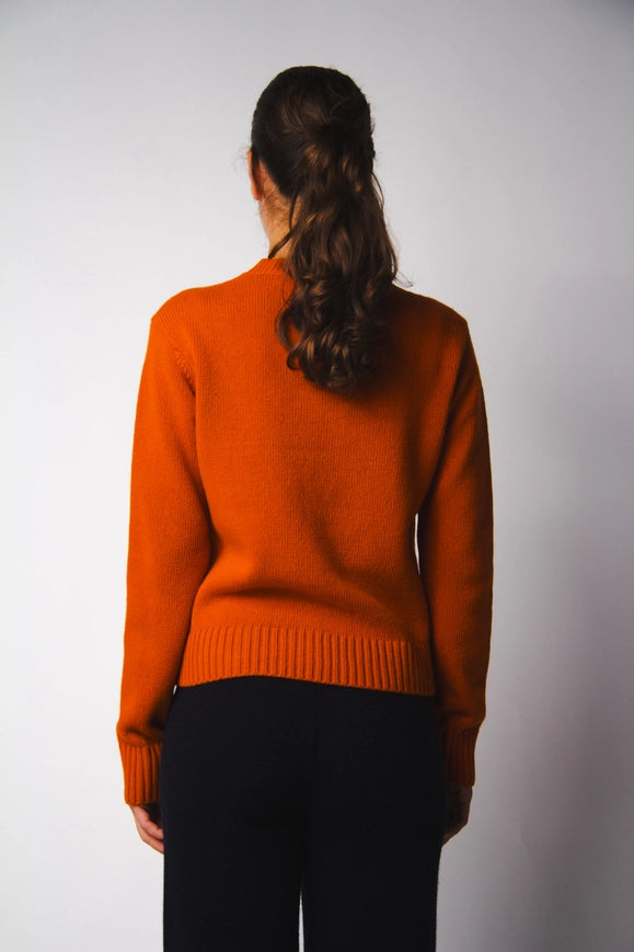 Cashmere Mix Crewneck Sweater Orange-Sweater-LÈMME-S-Urbanheer
