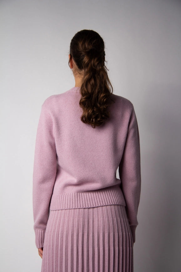 Cashmere Mix Crewneck Sweater Pink