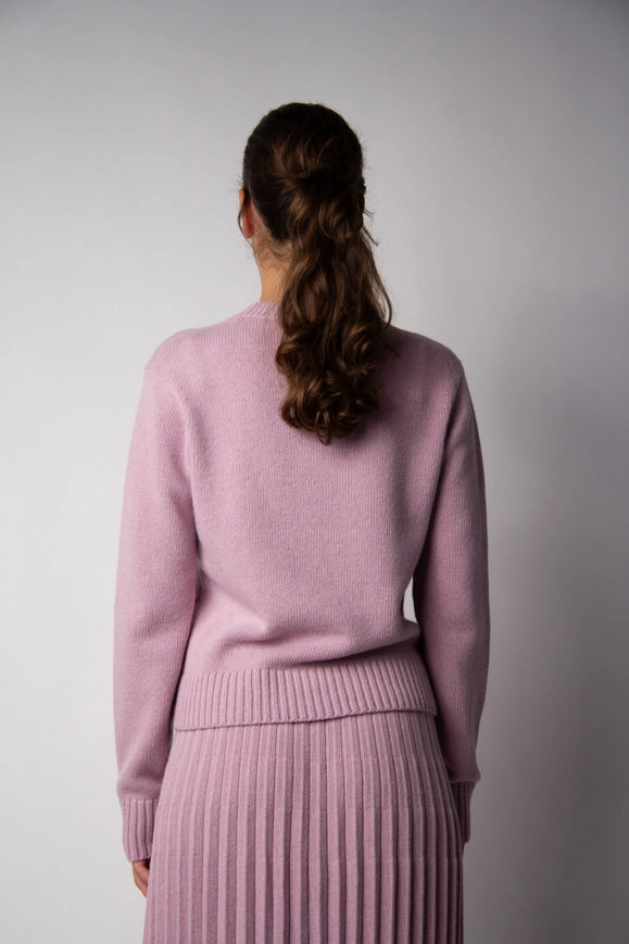 Cashmere Mix Crewneck Sweater Pink-Sweater-LÈMME-S-Urbanheer