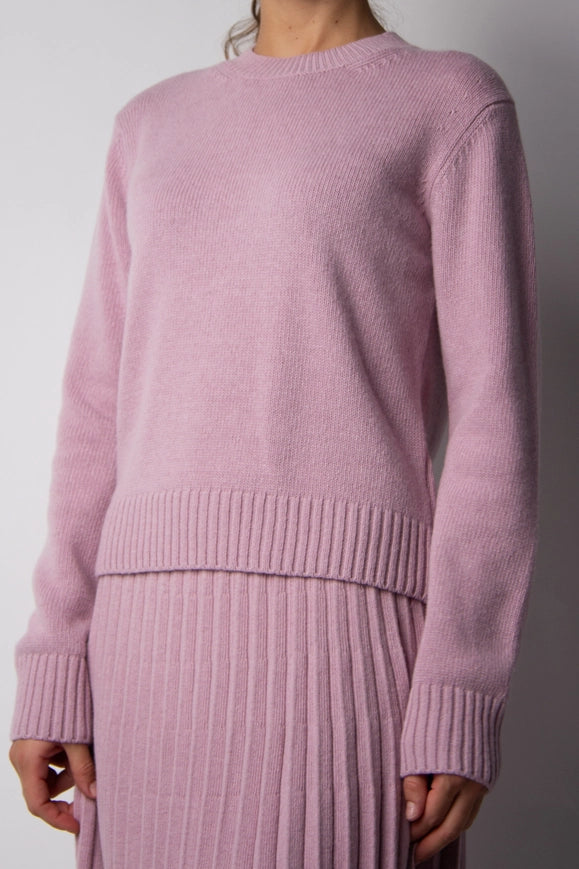 Cashmere Mix Crewneck Sweater Pink-Sweater-LÈMME-S-Urbanheer