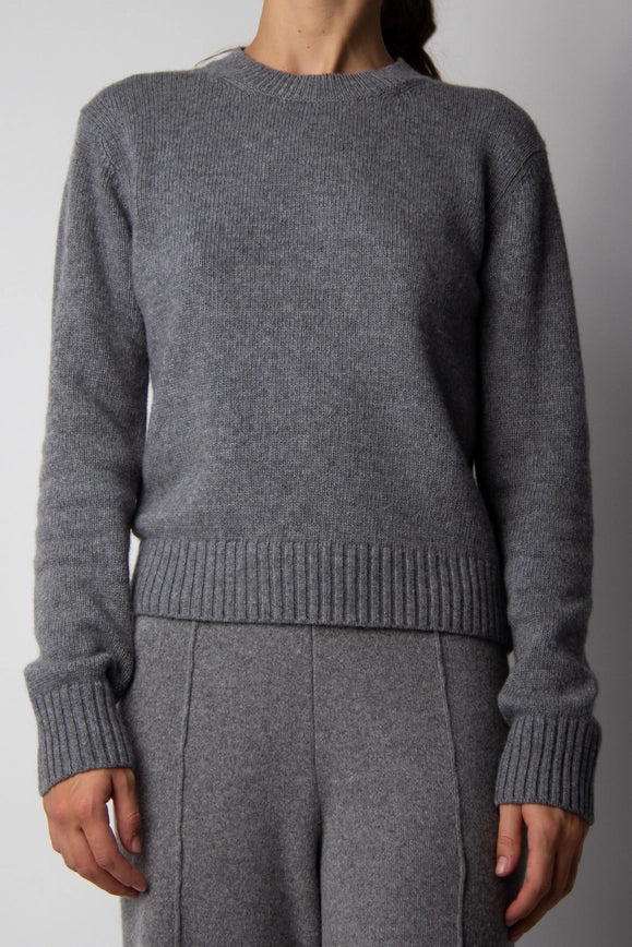 Cashmere Mix Crewneck Sweater Steel Gray-Sweater-LÈMME-S-Urbanheer