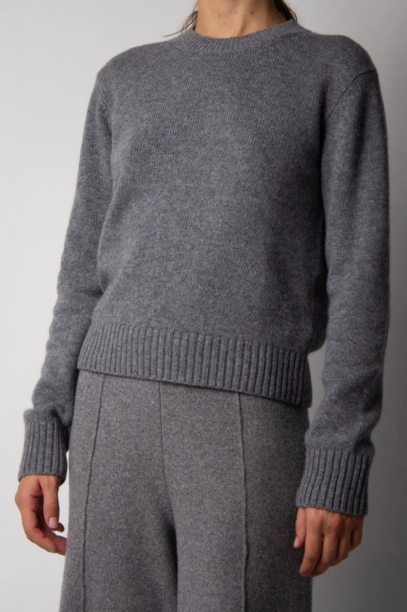 Cashmere Mix Crewneck Sweater Steel Gray-Sweater-LÈMME-S-Urbanheer