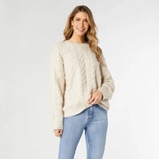 Casper Cable Knit Sweater-Sweater-COCO + CARMEN-XS-Oatmeal Heather-Urbanheer