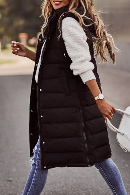 Casual Street Solid Zipper Mandarin Collar Vests(5 Colors)-Vests-Pertify-S-White-Urbanheer