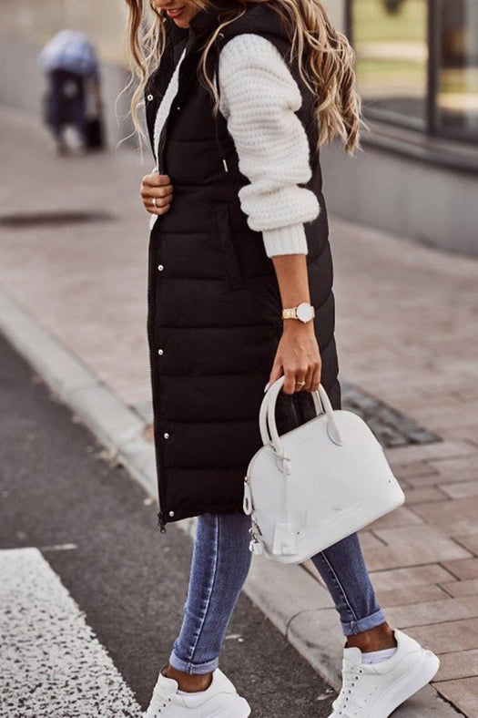 Casual Street Solid Zipper Mandarin Collar Vests(5 Colors)-Vests-Pertify-S-White-Urbanheer