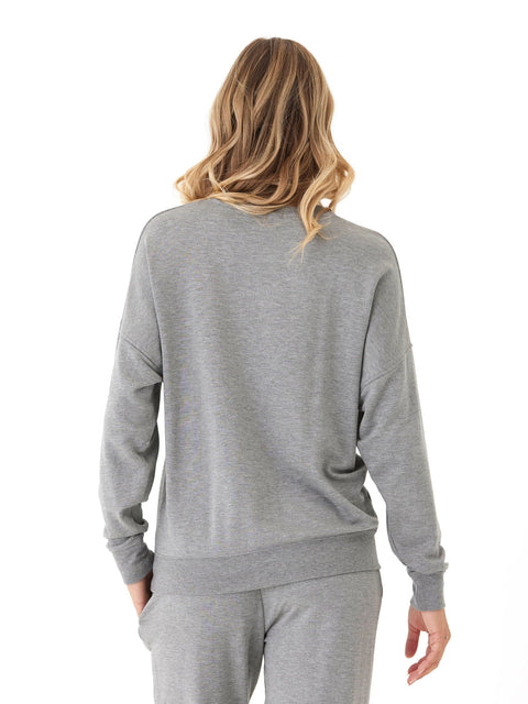 Cathy Boyfriend Feather Fleece Pullover