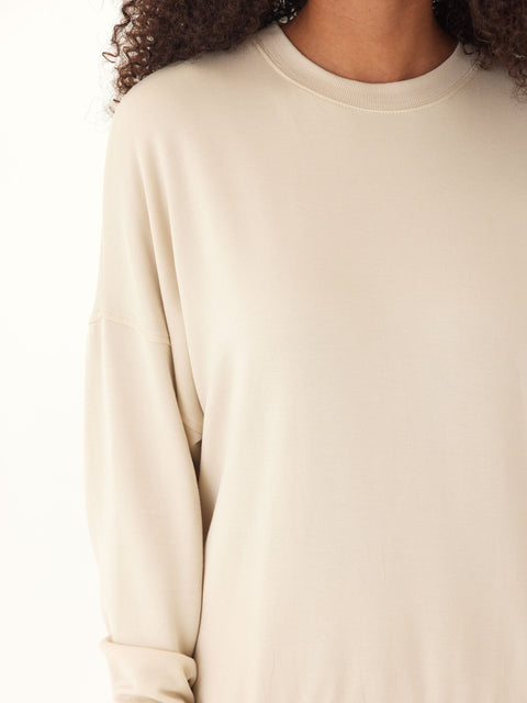 Cathy Boyfriend Feather Fleece Pullover