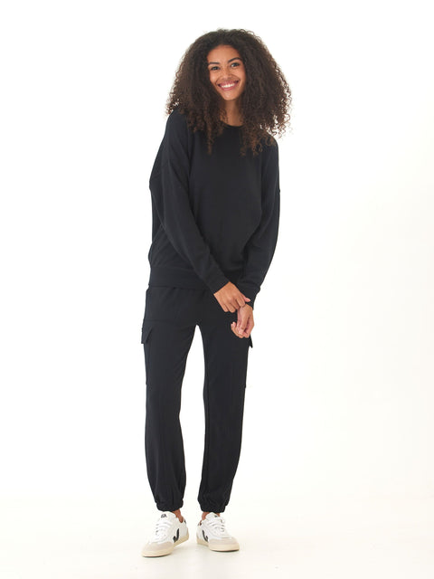 Cathy Boyfriend Feather Fleece Pullover