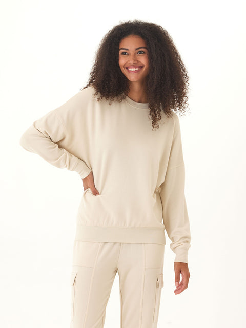 Cathy Boyfriend Feather Fleece Pullover