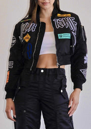 Caution Multi Patches MA-1 Jacket-Jacket-First Row-S-Black-Urbanheer