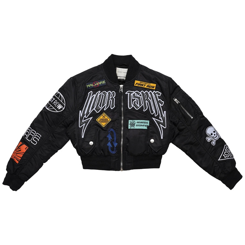 Caution Multi Patches MA-1 Jacket-Jacket-First Row-S-Black-Urbanheer