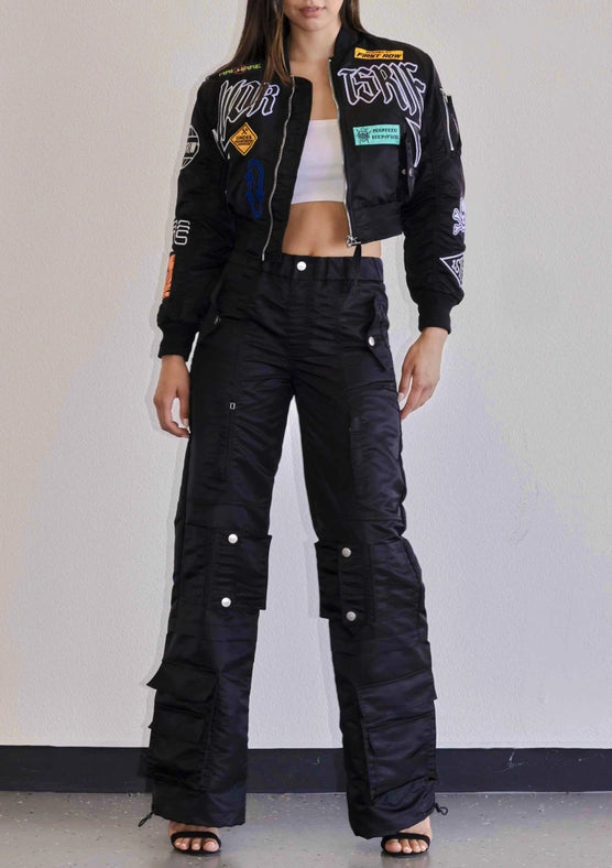 Caution Multi Patches MA-1 Jacket-Jacket-First Row-S-Black-Urbanheer