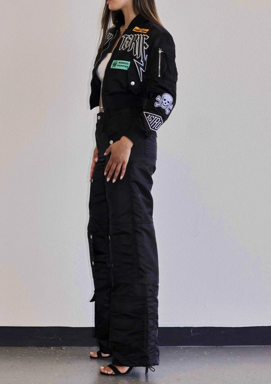 Caution Multi Patches MA-1 Jacket-Jacket-First Row-S-Black-Urbanheer