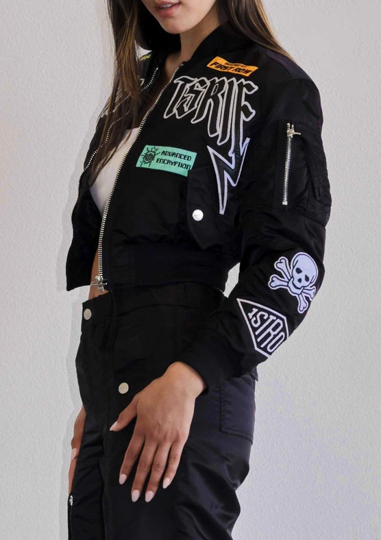 Caution Multi Patches MA-1 Jacket-Jacket-First Row-S-Black-Urbanheer