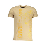 Cavalli Class Beige Cotton T-Shirt-Cavalli Class-XL-Urbanheer