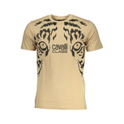 Cavalli Class Beige Cotton T-Shirt-Cavalli Class-L-Urbanheer
