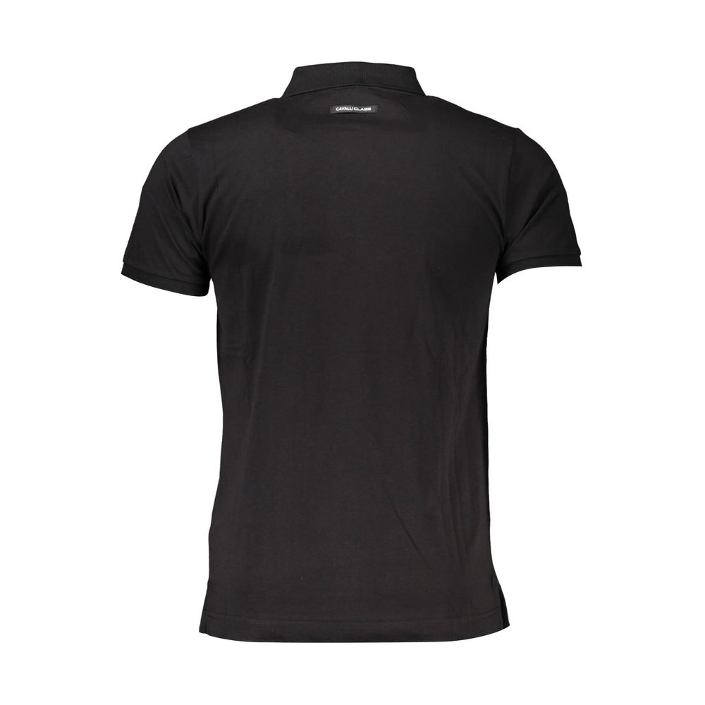 Cavalli Class Black Cotton Men Polo Shirt-Cavalli Class-XL-Urbanheer