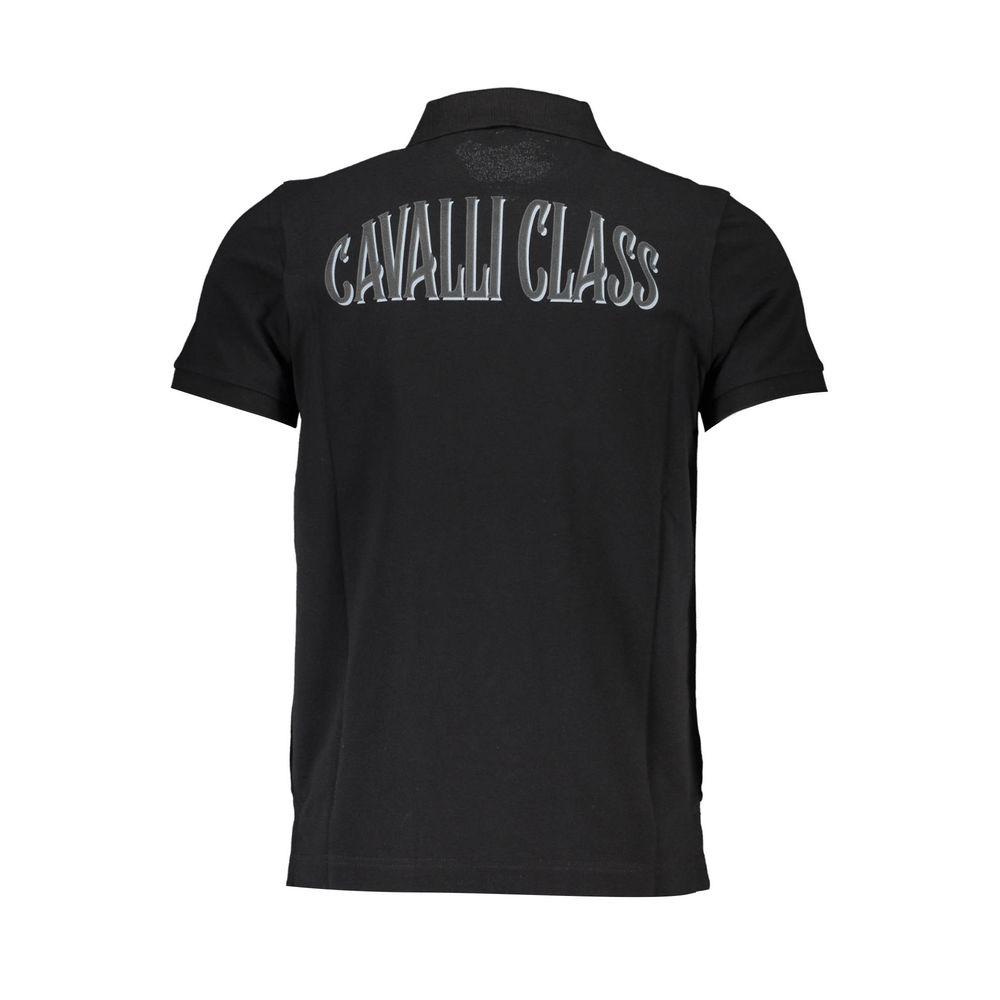 Cavalli Class Black Cotton Men Polo Shirt-Cavalli Class-M-Urbanheer