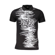 Cavalli Class Black Cotton Men Polo Shirt-Cavalli Class-XL-Urbanheer
