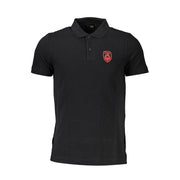 Cavalli Class Black Cotton Men Polo Shirt-Cavalli Class-S-Urbanheer