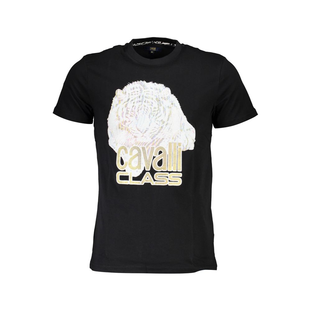 Cavalli Class Black Cotton Men T-Shirt-Cavalli Class-XL-Urbanheer