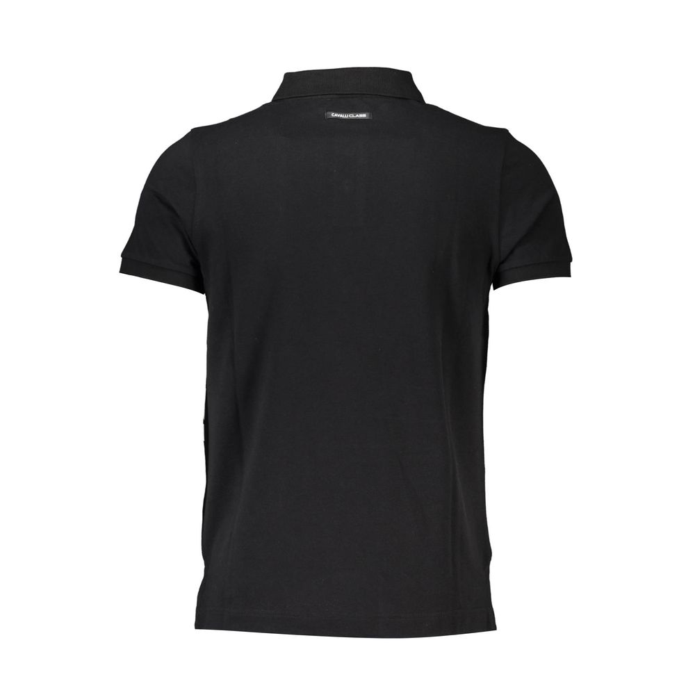 Cavalli Class Black Cotton Mens Polo Shirt-Cavalli Class-M-Urbanheer