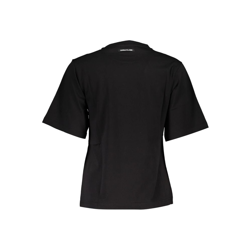 Cavalli Class Black Cotton Tops & T-Shirt-Cavalli Class-S-Urbanheer