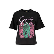 Cavalli Class Black Cotton Tops & T-Shirt-Cavalli Class-S-Urbanheer