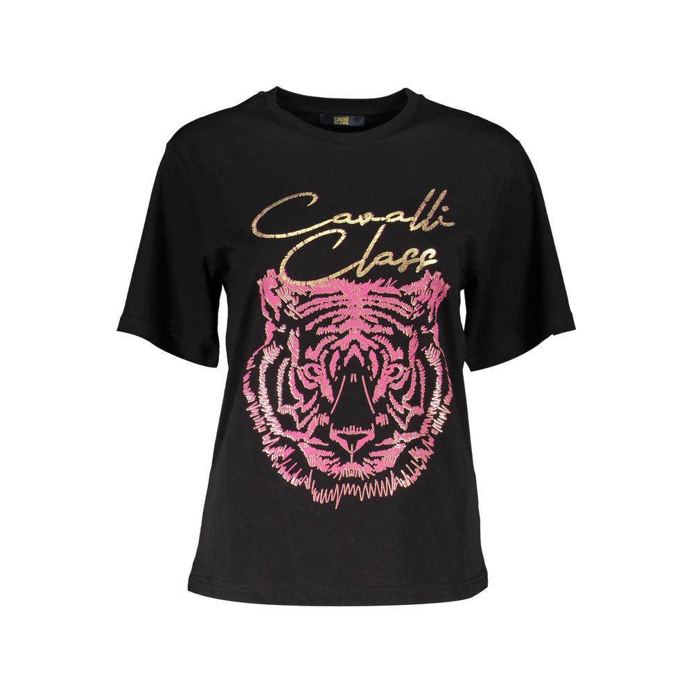 Cavalli Class Black Cotton Women T-Shirt-Cavalli Class-XS-Urbanheer