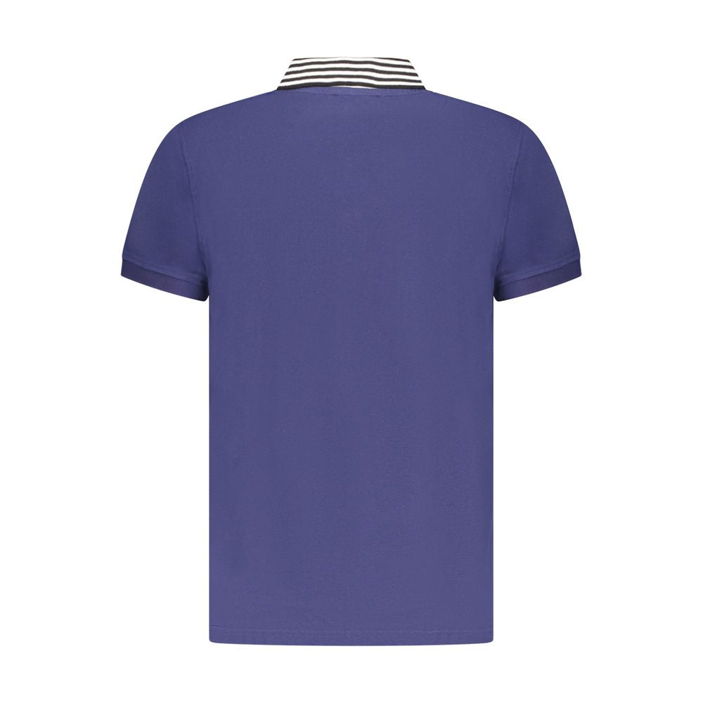 Cavalli Class Blue Cotton Men Polo Shirt-Cavalli Class-M-Urbanheer