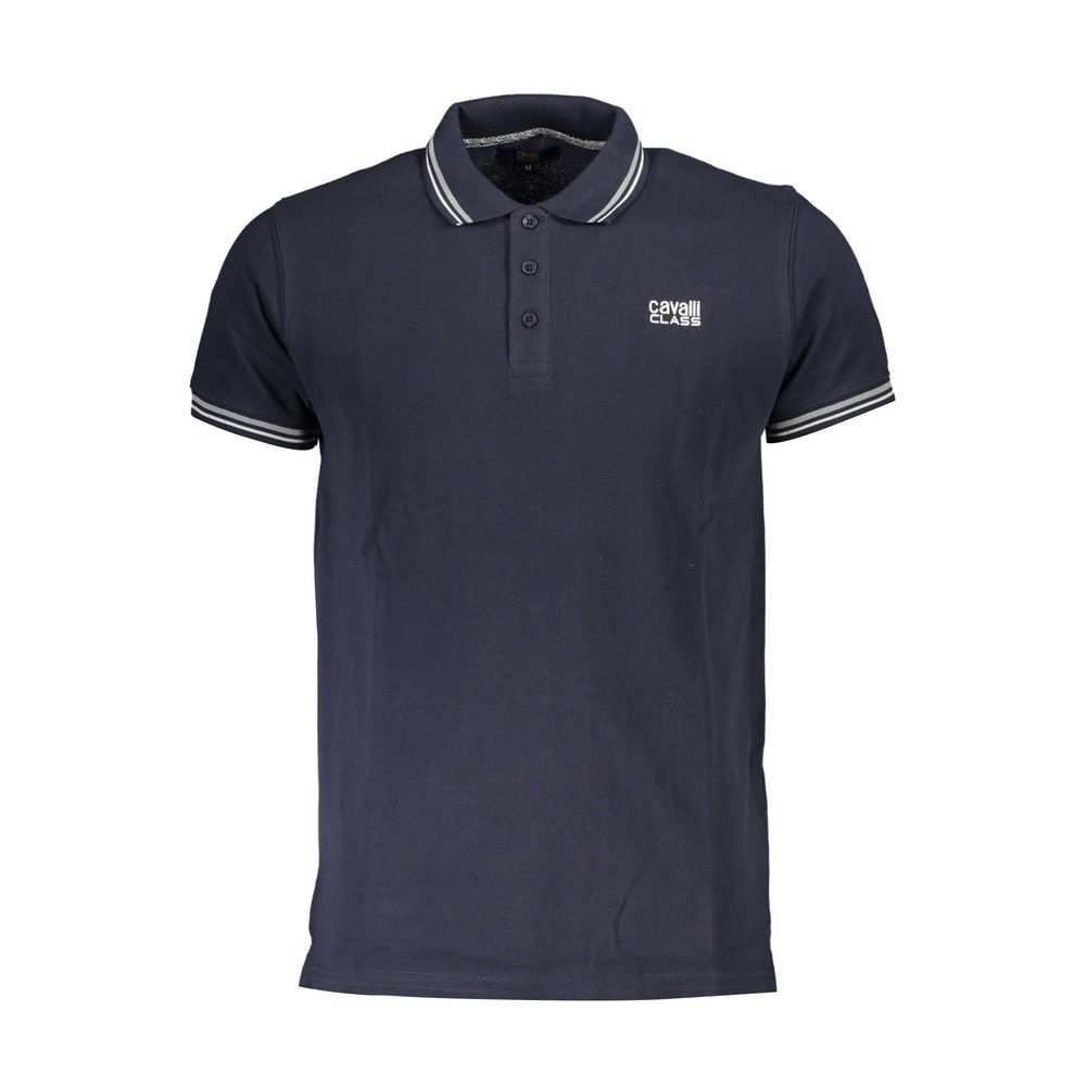 Cavalli Class Blue Cotton Men Polo Shirt-Cavalli Class-M-Urbanheer