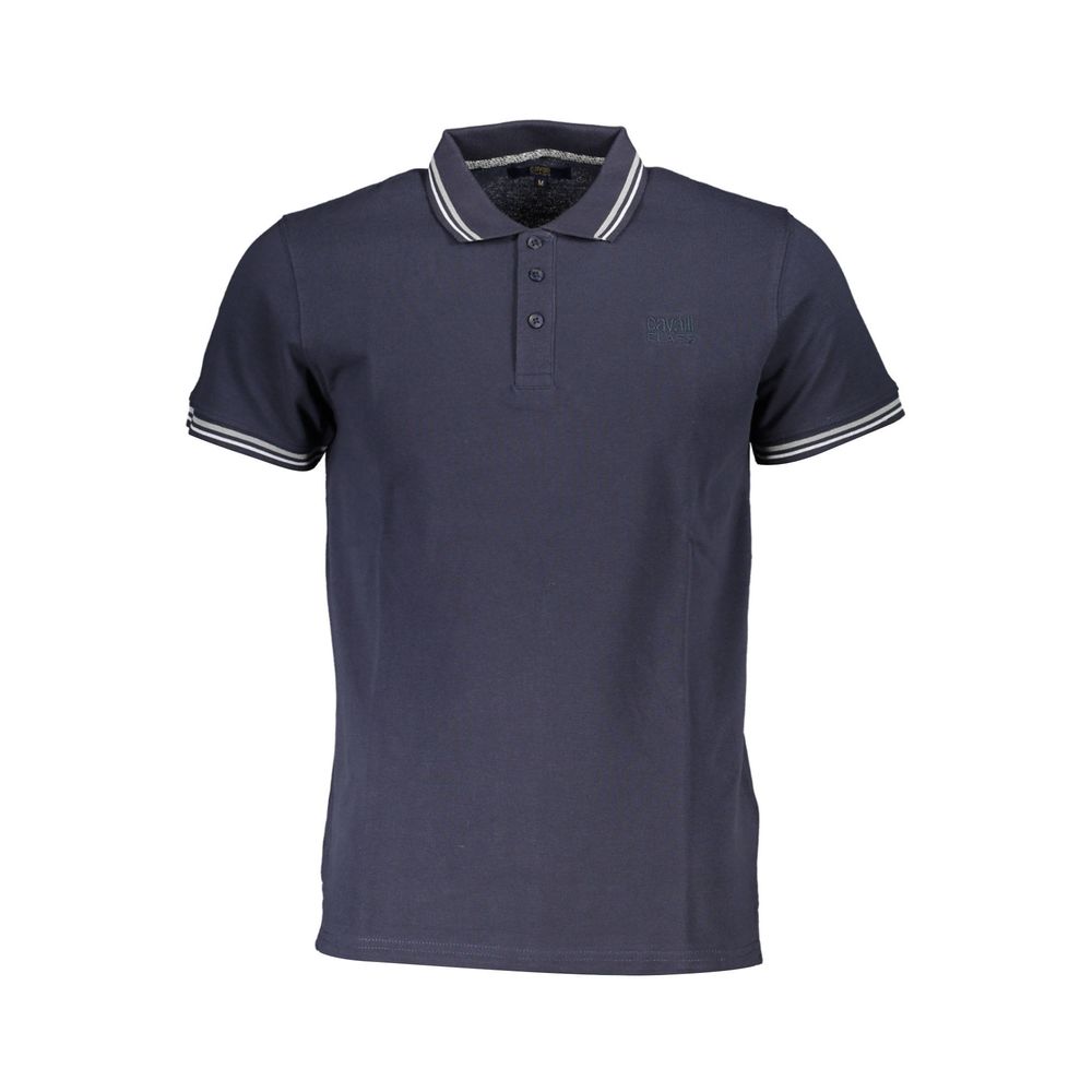 Cavalli Class Blue Cotton Men Polo Shirt-Cavalli Class-M-Urbanheer