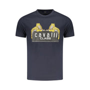 Cavalli Class Blue Cotton Men T-Shirt-Cavalli Class-M-Urbanheer
