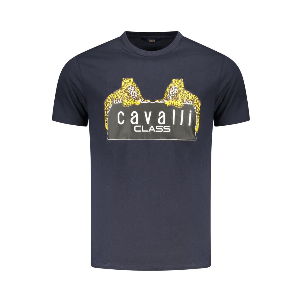 Cavalli Class Blue Cotton Men T-Shirt-Cavalli Class-M-Urbanheer