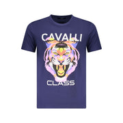 Cavalli Class Blue Cotton Men T-Shirt-Cavalli Class-M-Urbanheer