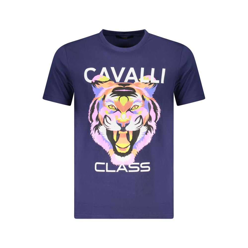 Cavalli Class Blue Cotton Men T-Shirt-Cavalli Class-M-Urbanheer