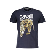 Cavalli Class Blue Cotton Men T-Shirt-Cavalli Class-XL-Urbanheer