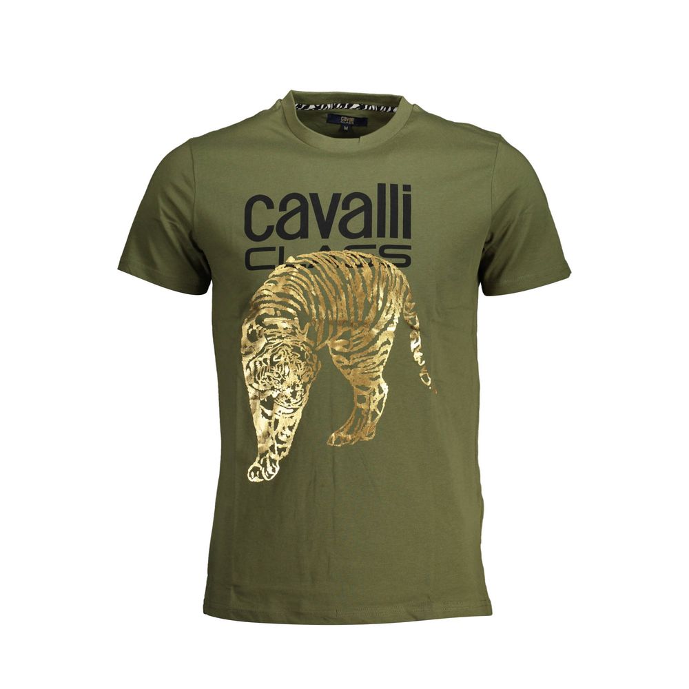 Cavalli Class Green Cotton Men T-Shirt-Cavalli Class-XL-Urbanheer