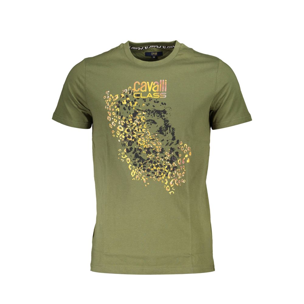 Cavalli Class Green Cotton Men T-Shirt-Cavalli Class-XL-Urbanheer